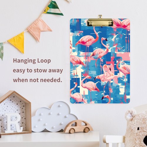 Pink Flamingo mini clipboard Cute Hard Board for Soccer Truck Driver Size 9 x 12