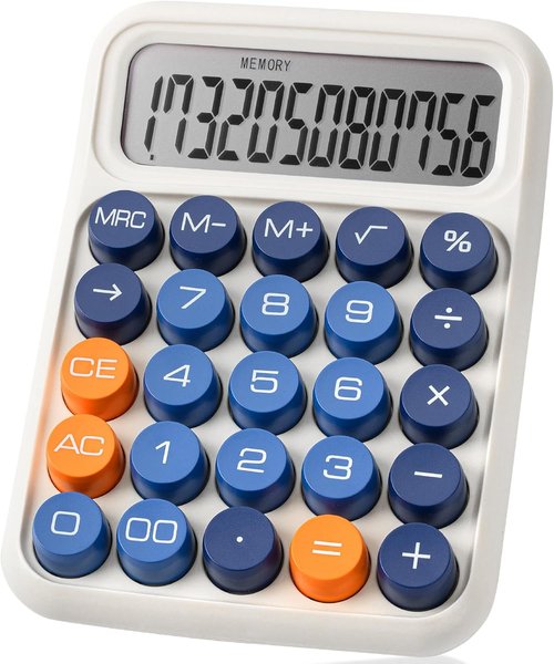 Mr. Pen - Mechanical Switch Calculator with 12-Digit LCD Display | Colorful Design & Large Buttons