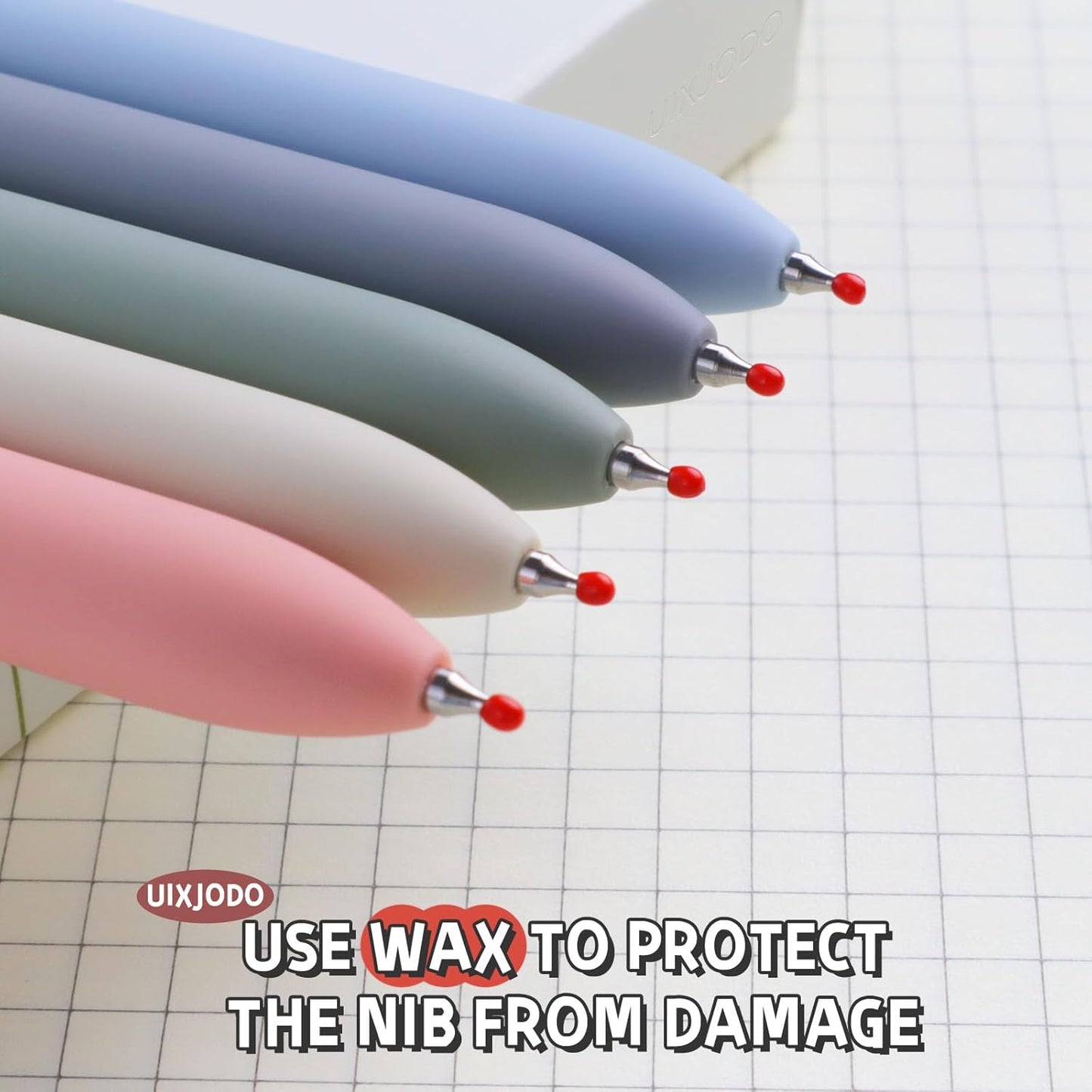 UIXJODO Gel Pens - 5 Pcs Fine Point 0.5mm Black Ink Pens for Smooth Writing | Cute Office Supplies for Gifts