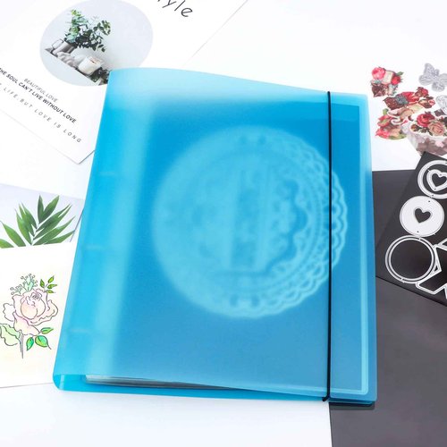 OTCRAFT 8Pcs/Set A4 4 Ring Binder Cover Clean Transparent Soft PVC for Refillable Notebook Shell withMatte surfaceforStamp & Die Storage (8 Colors)