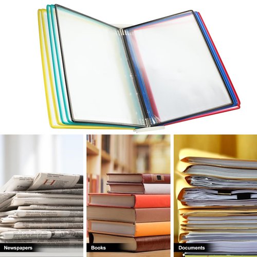NUOBESTY Transparent Wall Hanging File Organizer – 10-Page Flip File Folder, Clear PVC Document Holder for Space-Saving Office, School, Home Storage