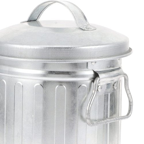 Cabilock Galvanized Trash Can Bucket with Lid Mini Desktop Wastebasket Rubbish Bin Garbage Waste Basket Vintage Farmhouse Metal Utility Pail Flower Pot Pen Pencil Holder