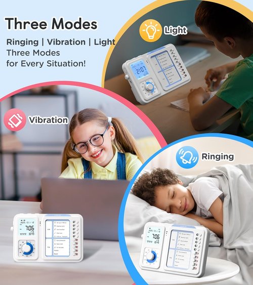 Skiennix 3-in-1 Visual Timer - ADHD Tool for Kids & Adults | Task Timer with Chore Chart & Daily Checklist