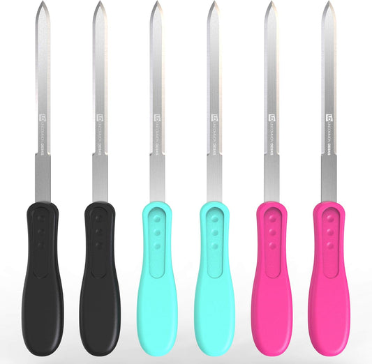 Uncommon Desks Letter Opener - Ergonomic Stainless Steel Knife-Edge Blade | 6 Mixed Colors