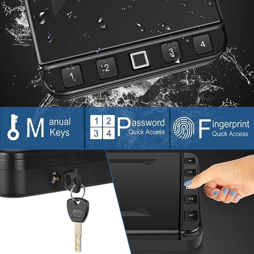 LANGGER V Gun Safe - Quick Access Handgun Lock Box for Home, Car & Travel | Secure Firearm Storage