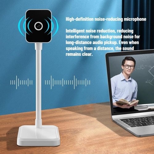 Skiennix 2K USB Document Camera - High-Quality Webcam with Built-In Mic for Live Demos