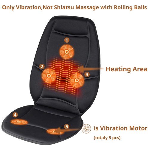 CARSHION Massage Seat Cushion with Heat,Back Massager for Chair Back Massager Heated Seat Cover Massage Chair Pad for Pain Relief Home Office Use