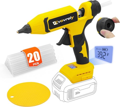DeWalt 110W Cordless Hot Glue Gun - Heavy Duty Electric Tool with 20 Glue Sticks for Arts & Crafts