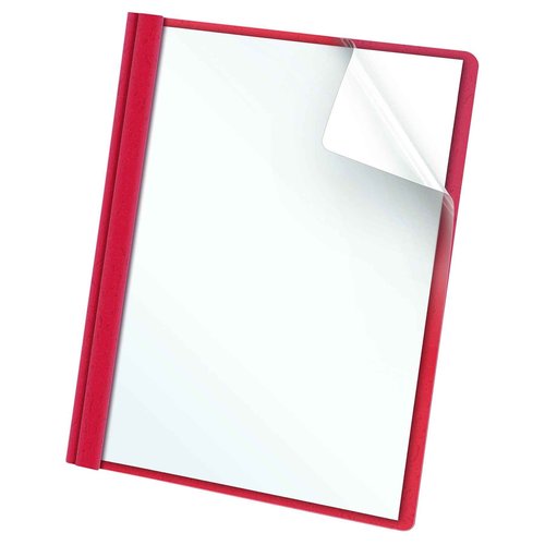 Oxford Clear Front Report Covers for Letter Size Sheets, Dark Blue and Red, 25 per Box