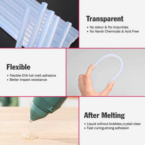 200 PCS Mini Hot Glue Sticks, 8" Long x 0.27" Diameter Glue Sticks for Glue Gun, Perfect Fit for Mini Glue Guns, Widely Used in Wood, Metal, Glass, Plastic, Floral, Fabric, and More