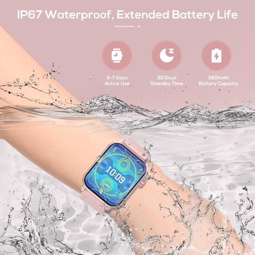 TRAUSI Smart Watches for Women Men, 1.83" HD Smartwatch with 90 Sports Modes, Heart Rate/Sleep Monitor, IP67 Waterproof, Bluetooth Call & Music Control