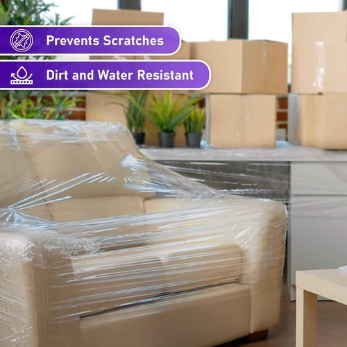 Plastic Prince 18" x 1500 ft 80 Gauge 4 Rolls Pallet Hand Shrink Wrap Stretch Wrap High Quality 4 Pack