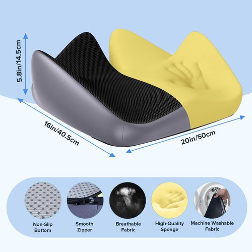 Seat Cushion for Relief Sciatica - Memory Foam Cushion for Office Chair, Hip & Coccyx Pain Relief for Long Sitting,2025 Upgraded Large Seat Cushion for Soft Support,Suitable for Game Chair/Wheelchair