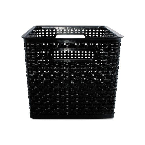 Advantus 40328 Weave Bins, 13 7/8 x 10 3/4 x 8 3/4, Plastic, Black, 2 Bins