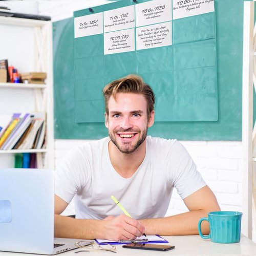 3 x 5 Inch Index Card Holder Sleeves 20 Slot Library Card Pockets Clear Plastic Organizer Holder Sleeve Hanging Wall Mount Business Classroom School Office for Display(2 Pcs)