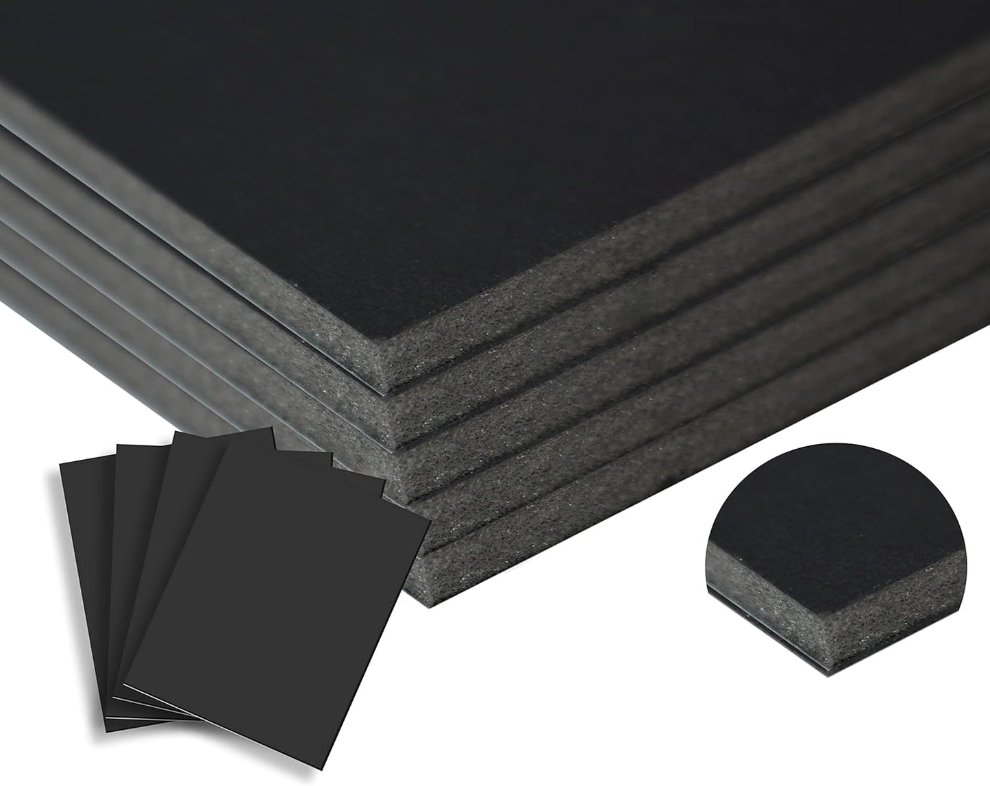 Black Foam Board - 18x24 Inch | 50 Pack of 3/16 Inch Thick Foamcore for Quality Poster Backing