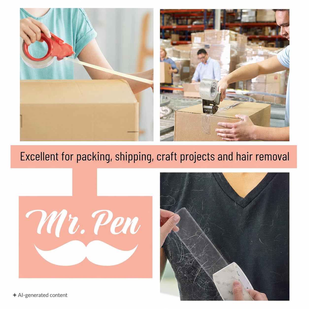 Mr. Pen- Packing Tape with Dispenser, 2 Inch x 60 Yards x 2.5 mil