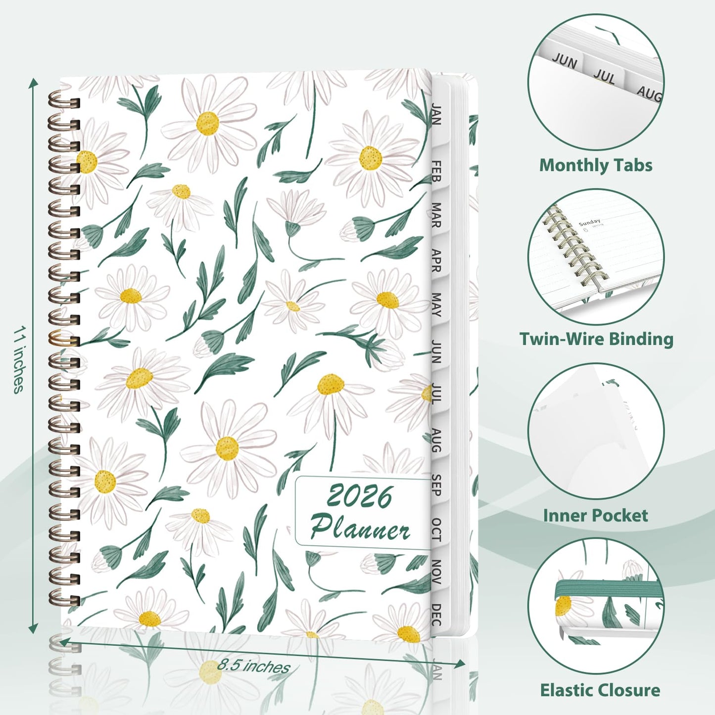 2026 Planner, Weekly and Monthly Calendar Academic Planner, Jan 2026 - Dec 2026, Planning Agenda Book for Desk Accessories and School Supplies - A5 (6.3'' x 8.5'')