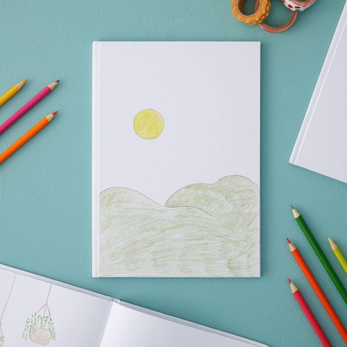 Paper Junkie Blank Book Set - 3-Pack White Hardcover Journals for Kids | 7 x 10 Inch Drawing Notebooks