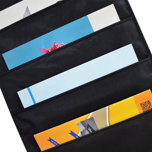 Heavy Duty Storage Pocket Chart for Classroom and Office, 10 Pockets, 3 Over Door Hangers Included, Hanging Wall File Organizer for File Folders, School Mailbox, Home/Office Papers & More (Black)