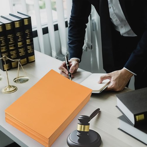 Sinload Legal File Envelopes - 80 Pack | 10 x 15 Inch Orange Kraft Document Jackets