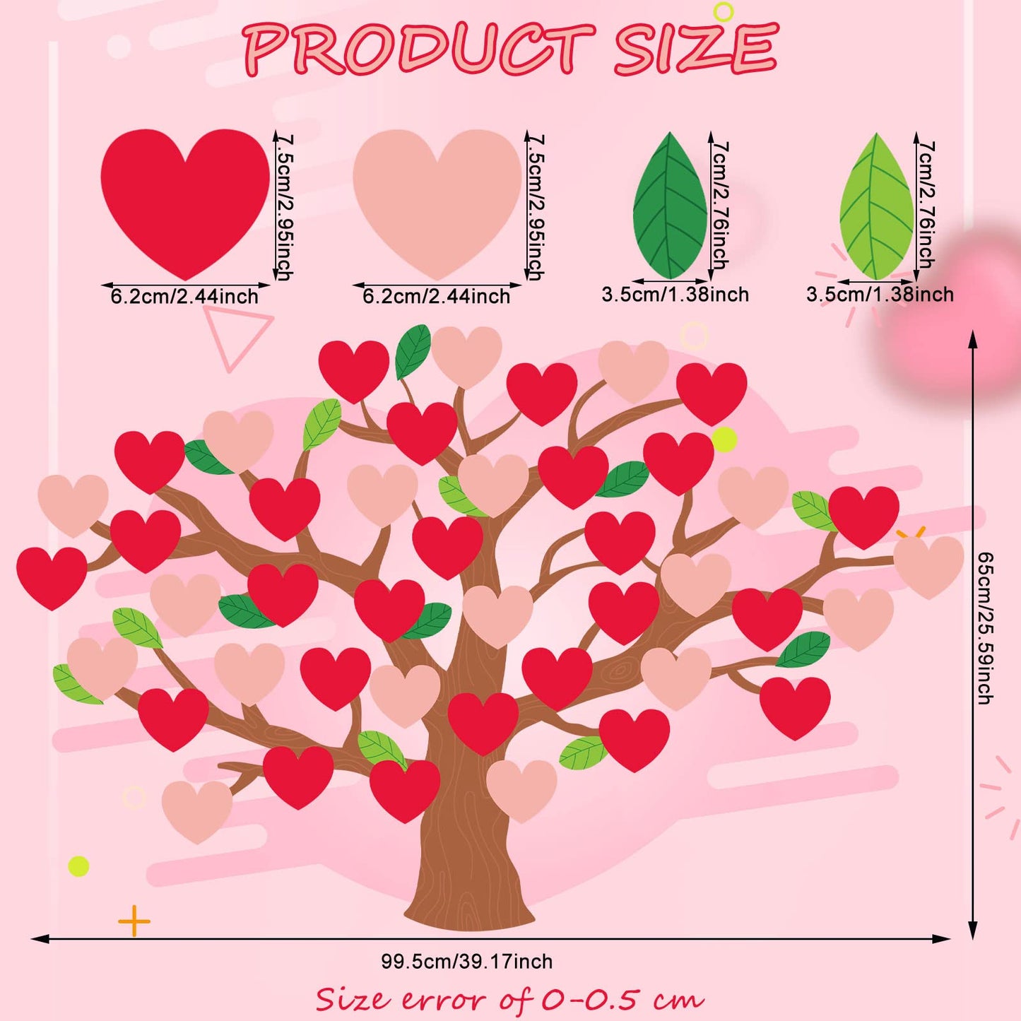 Pajean Valentines Day Bulletin Board Decorations Valentine Classroom Tree Bulletin Board Set January Cutouts Classroom Tree Wall Decor (Vivid Style)