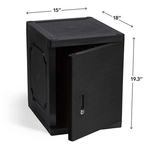 Jink Lockable Storage Cube – 19” Stackable Locker Box with Key – Durable, Secure Organizer Kids, Home, Office, Dorm or School (Black)