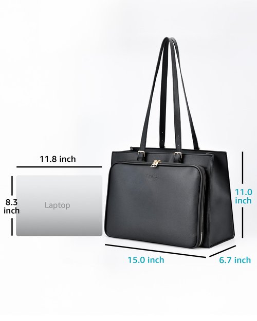 Bulado Teacher Tote Bag with Accordion File Pocket, Large Teacher Work Tote Bag for Women, Waterproof, Fits 15.6" Laptop