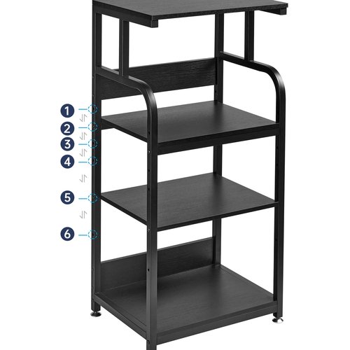 Fannova Printer Stand with Adjustable Shelf, 4 Tier Large Tall Printer Table with Wheels for Home Office Storage and Organization, Rolling Stand Cart for Computer Tower CPU Shredder, Black