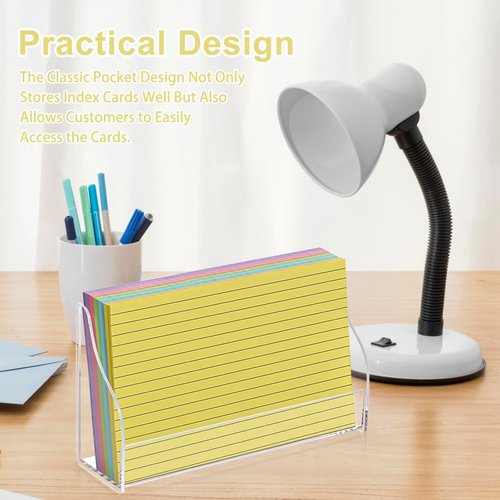 SHIQIKEJIPTY 5x8 Inch Index Card Display Stand Acrylic Card Holder For Desk Note Card File Box Postcard Holder Business Stand Display Index Organizer Case for Office Business Desktop(No Card)