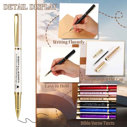 Fuutreo 100 Pcs Christian Bible Verse Pens Gifts Inspirational Quotes Religious Ballpoint Pens for Sunday School Teacher Adults Church Clergy Appreciation Pastor Pastor's Wife Godmother Christmas