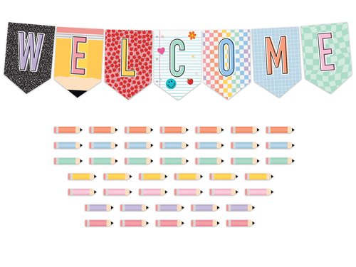 Teacher Created Resources Cool for School Pennants Welcome Bulletin Board (TCR9301)