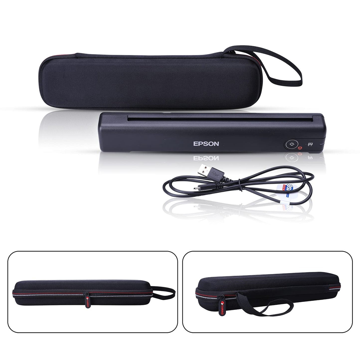 XANAD Hard Case for Epson Workforce ES-50 / ES-55R / ES-60W / ES-65WR / DS-30 / DS-70 / DS-80W Document Scanner (Case Only)