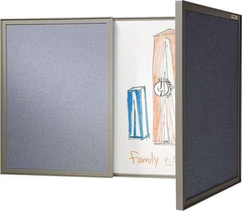 Ghent VisuALL Bulletin Board - Gray Fabric with Non-Magnetic Whiteboard Interior | 41302