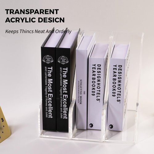 AIMOLLY Acrylic Magazine File Holders, Classroom Organization and Storage, Clear Bookend File Sorter, Desktop File Organizer, Magazine Holder Rack for Classroom, Home, and Office