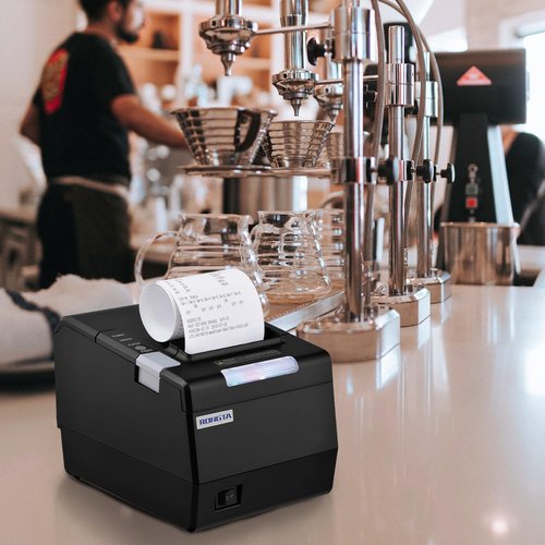 Rongta POS Printer, 80mm Thermal Receipt Printer, Restaurant Kitchen Printer with Auto Cutter, USB Serial Ethernet Interface, ESC/POS Command, Support Cash Drawer for Windows/Mac/Linux(RP850)