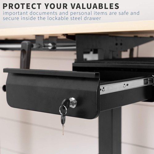 VIVO 13 inch Under Desk Lockable Slide Out Drawer, Secure Home Office Storage Organizer, Black, DESK-AC03L-B