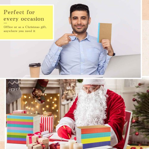 Handepo 100 Pack Composition Notebooks A5/A6 Ruled Lined Composition Kraft Notebooks Bulk Soft Cover Journals Travel Diary Memo for Students Classroom Office Supplies(A6,Colourful)