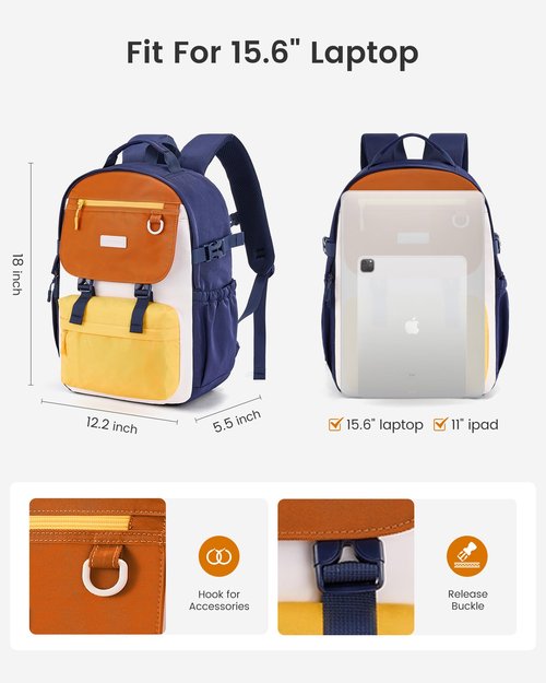 LOVEVOOK School Backpack for Girls with Large Tumbler Holder Pockets, Student Cute Bookbag 15.6 inch Laptop Daypack for Middle School Teen, Waterproof College Travel Bag for Women