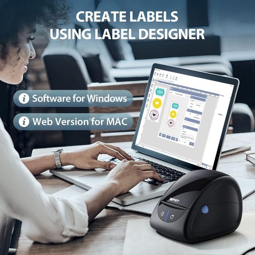iDPRT Thermal Label Printer SP310 - Auto Label Detection, 1"-3.15" Print Width, Windows & Mac Compatible