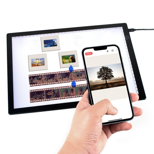 DGODRT Slide Viewer Light Box for Scan Old Slide Negative Film Scanning, Artist Sketching, A4 Ultra-Thin Light Box Scanner with 3 Adjustable Brightness, USB Powered