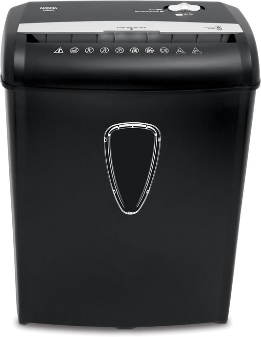 Aurora AU890XA 8-Sheet Crosscut Shredder - Efficiently Shreds Paper & Credit Cards | Includes Wastebasket