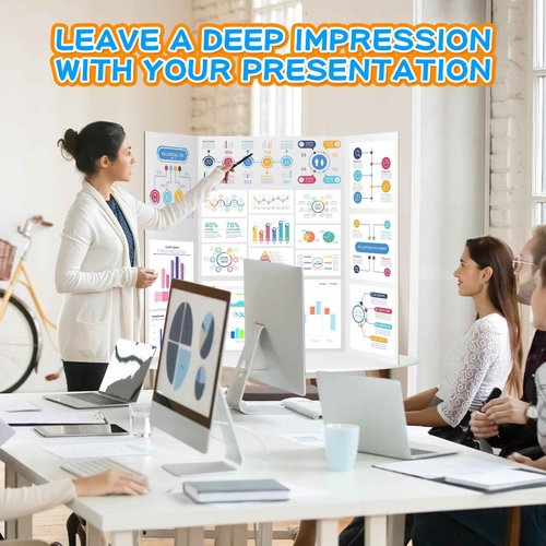 WinTS 18 PCS 36 x 48 Trifold Poster Board White Foldable Trifold Poster Boards Bulk for Science Fair,School Projects,Presentations,Exhibitions