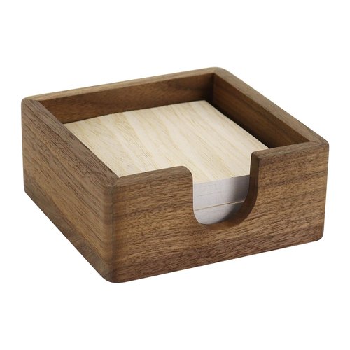 Buqoo North American Walnut Wood Sticky Note Holder, 4 x4 in Self Stick Note Pad Holder, Post It Note Dispenser Desk Organizer Suitable for Home, Corporate Executives Office Desk Accessories