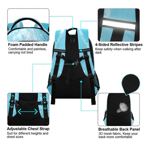 ALAZA Happy Cute Pug Dog Backpacks Travel Laptop Daypack School Book Bag for Men Women Teens Kids one-size