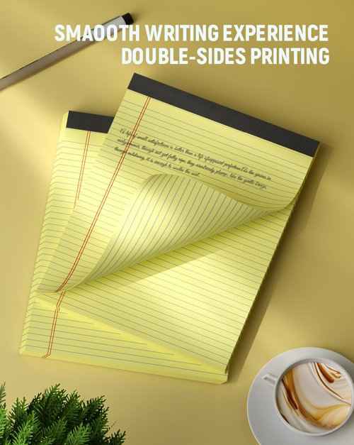 24 Pack Legal Pads 8.5 x 11 College Ruled Writing Pads, 720 Sheets Legal Note Pads 8.5 x 11 Narrow Ruled Lined Paper Pads, Perforated Notepads Notebook Yellow Paper Tablets 30 Sheets Per Notepad