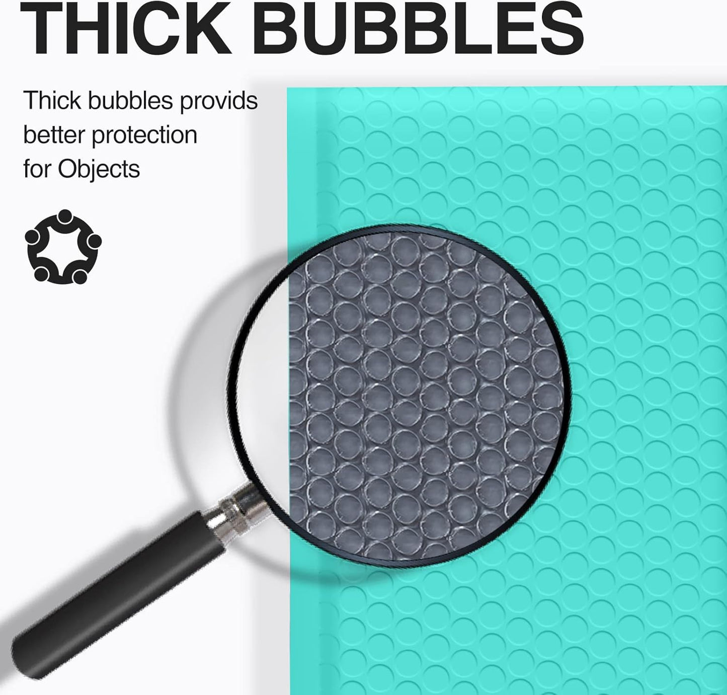 UCGOU Bubble Mailers - Teal 6x10 Inch Poly Padded Envelopes | 50 Pack Waterproof Self-Seal Bags for Shipping