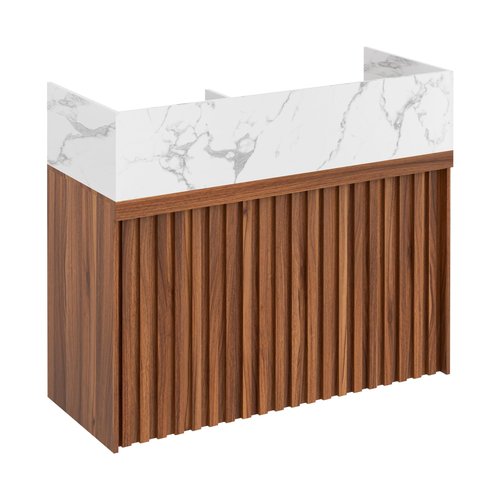 UEV Modern Reception Desk with Counter, Front Desk Reception Room Table with Cable Grommet, Marble Top Front & Led Lights, Retail Counter for Beauty Salon, Checkout, Home Office