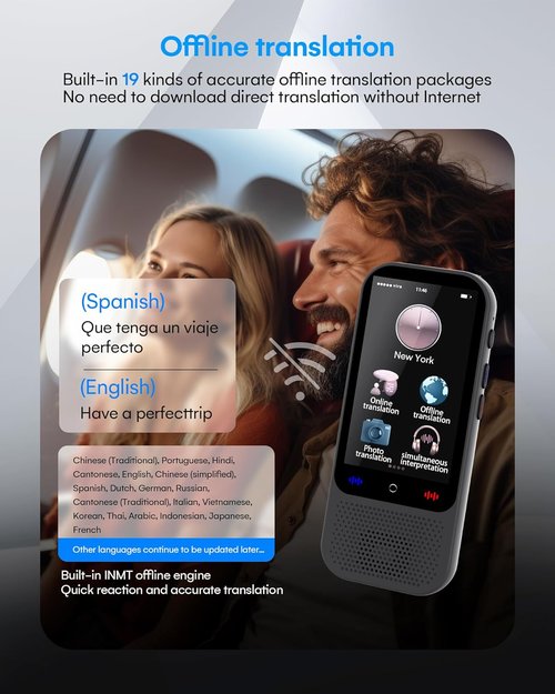 S80 Pro Language Translator Device - AI-Powered, Real-Time Translation | Compact & Portable