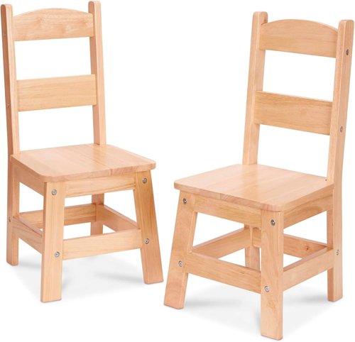 Melissa & Doug Wooden Chairs - Set of 2 Blonde Playroom Furniture for Kids